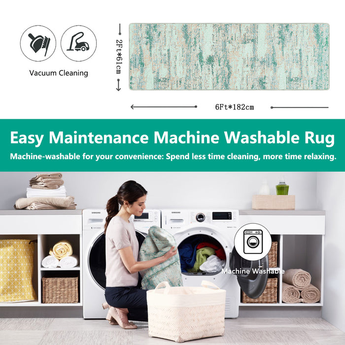 Airgugu Earth Garden Irregular Green Striped Rug