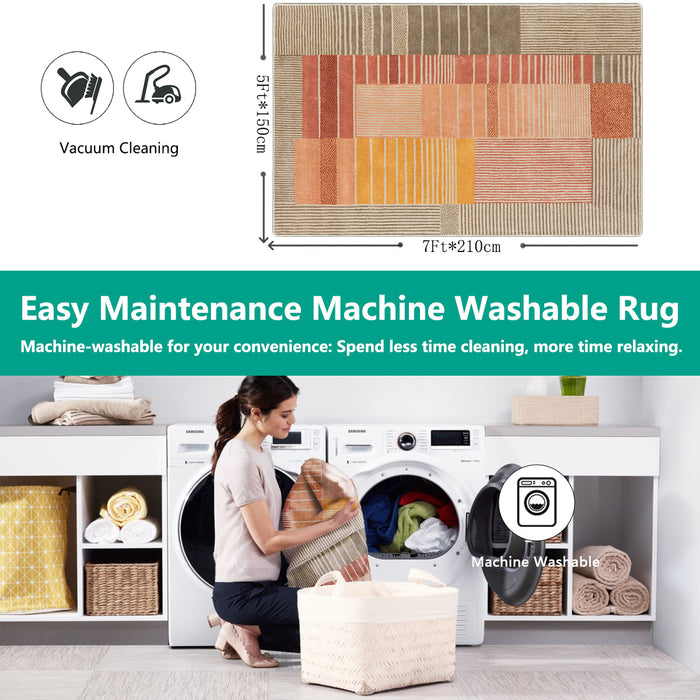 Airgugu Modern Minimalist Striped Plaid Rug