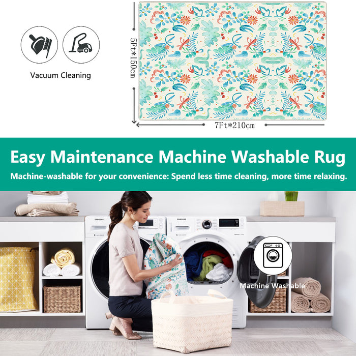 Airgugu Earth Garden Colliding Red Green Plant Rug
