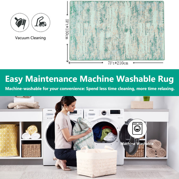 Airgugu Earth Garden Irregular Green Striped Rug