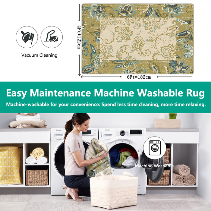 Airgugu Earth Garden Art Oil Floral Rug