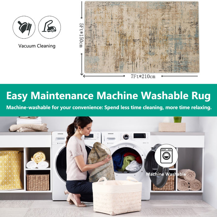 Airgugu Modern Minimalist Ink-Blot World Rug