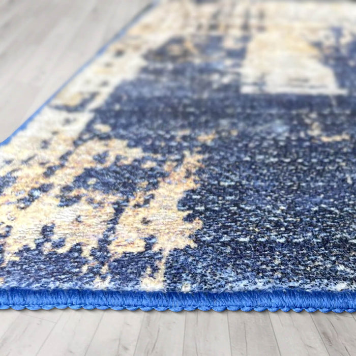 Airgugu Modern Minimalist Blue Brown Ink Rug