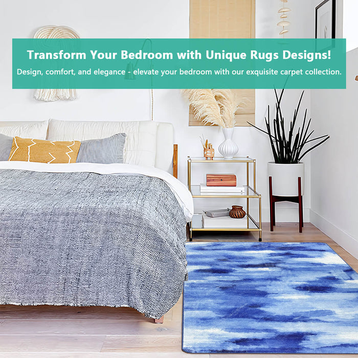 Airgugu Modern Minimalist Blue & White Ink Rug
