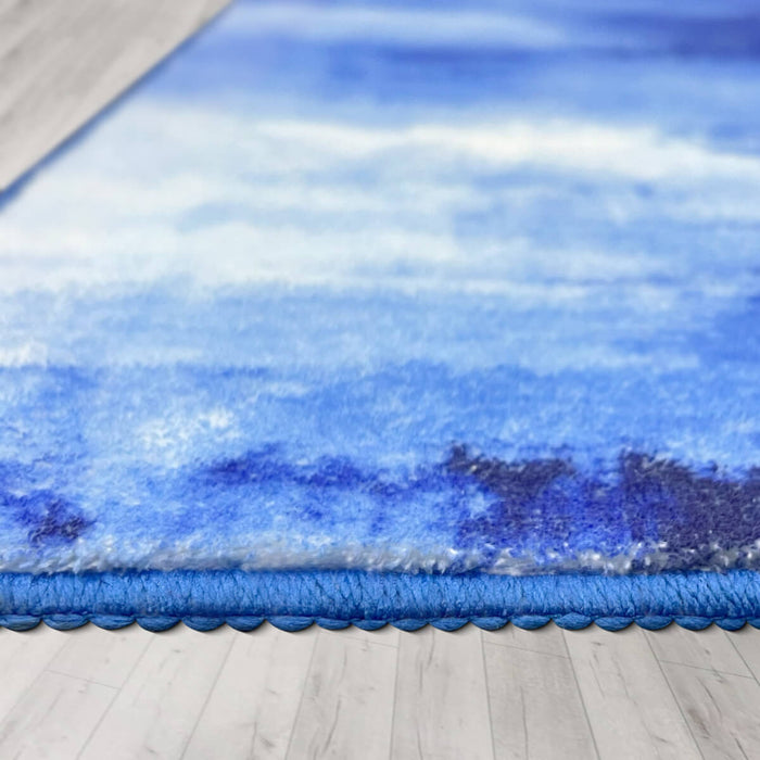Airgugu Modern Minimalist Blue & White Ink Rug