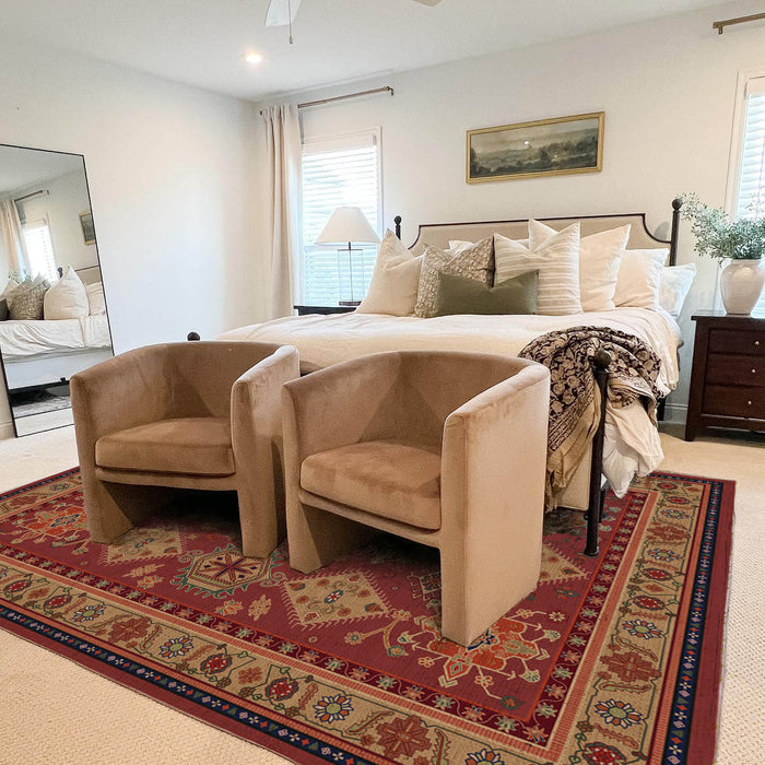 Airgugu Heritage Classique Burgundy Medallion Retro Rug