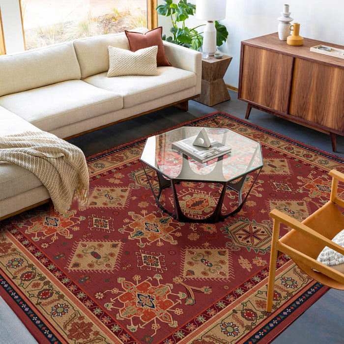 Airgugu Heritage Classique Burgundy Medallion Retro Rug