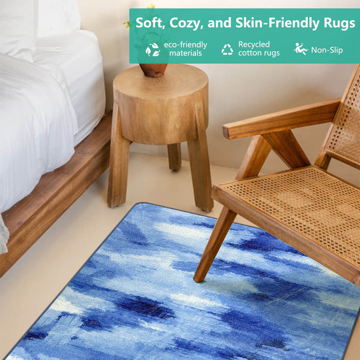 Airgugu Modern Minimalist Blue & White Ink Rug