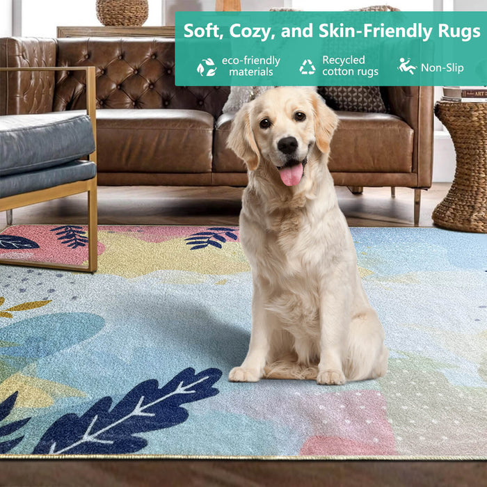 Airgugu Earth Garden Multicolor Botanical Leaves Rug