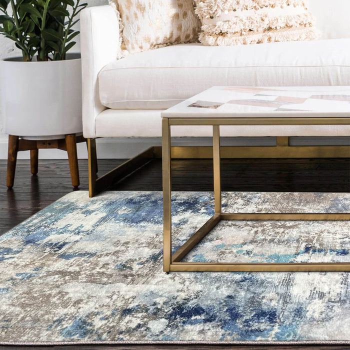 Airgugu Modern Minimalist Blue Gray Ink Rug