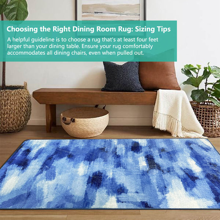 Airgugu Modern Minimalist Blue & White Ink Rug
