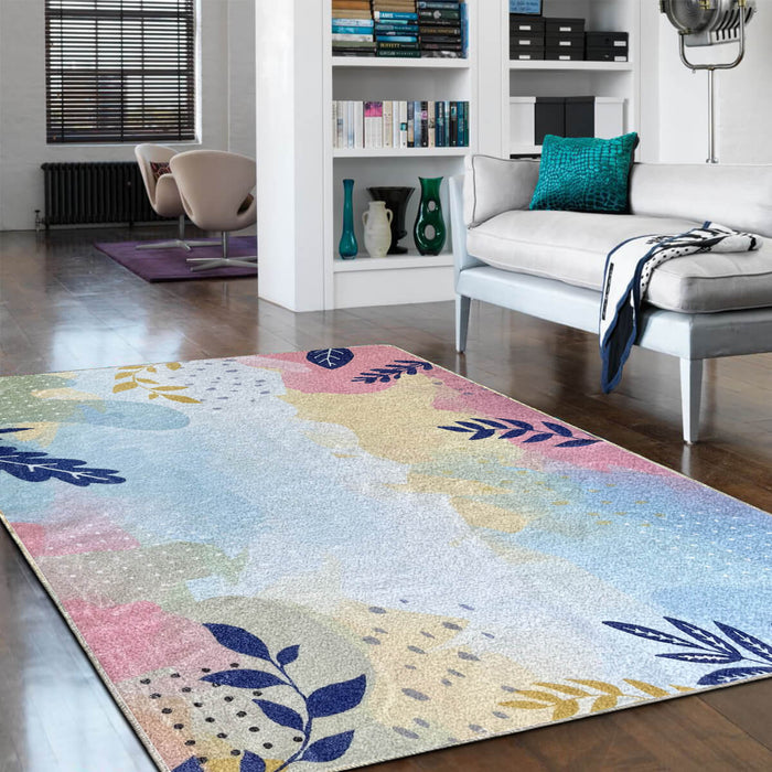Airgugu Earth Garden Multicolor Botanical Leaves Rug