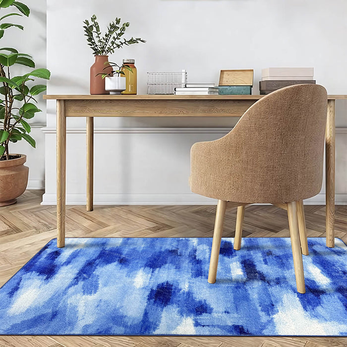 Airgugu Modern Minimalist Blue & White Ink Rug