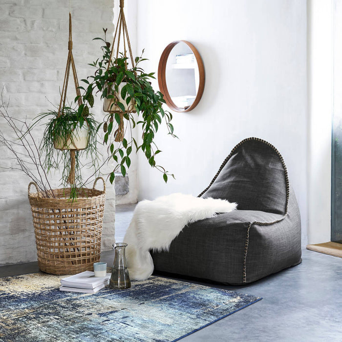 Airgugu Modern Minimalist Blue Brown Ink Rug