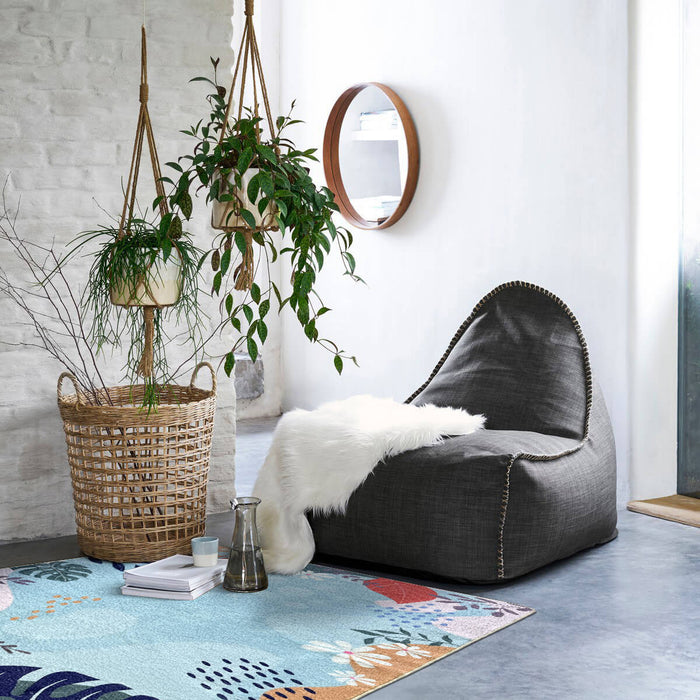 Airgugu Earth Garden Colorful Plant Blue Rug
