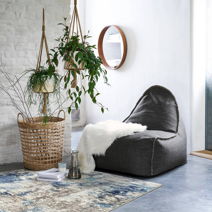 Airgugu Modern Minimalist Blue Gray Ink Rug