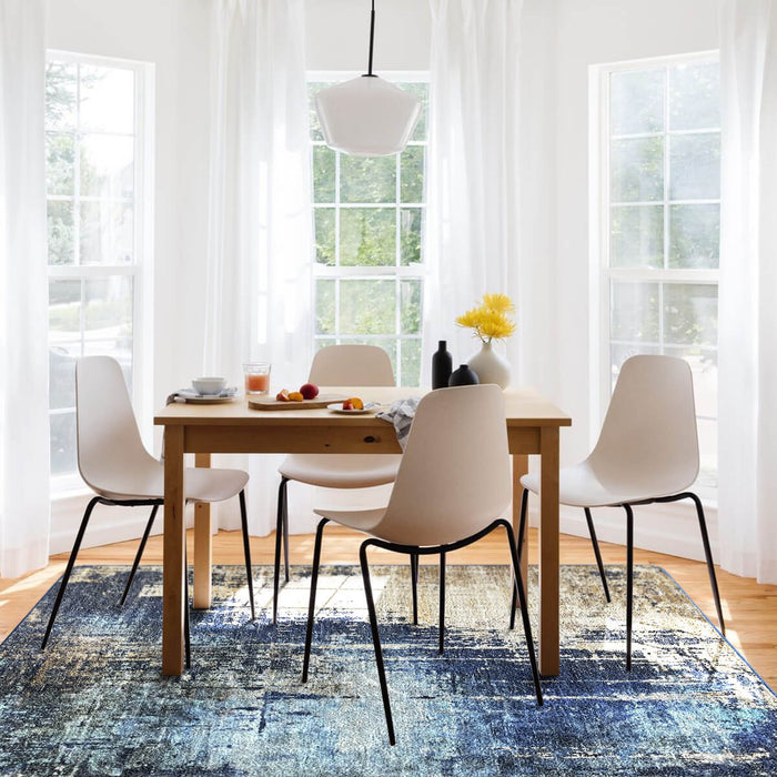 Airgugu Modern Minimalist Blue Brown Ink Rug
