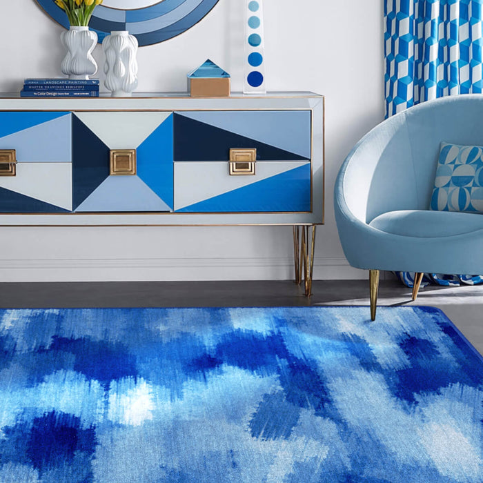 Airgugu Modern Minimalist Blue & White Ink Rug