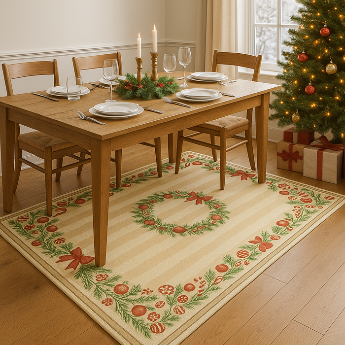 Airgugu New Themed Area Carpet with Wreath & Ornament Border Rugs