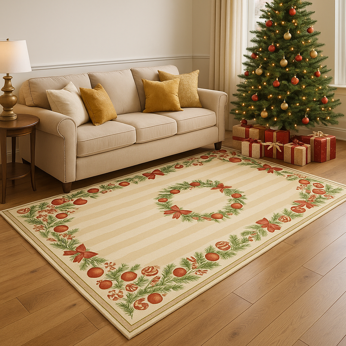 Airgugu New Themed Area Carpet with Wreath & Ornament Border Rugs