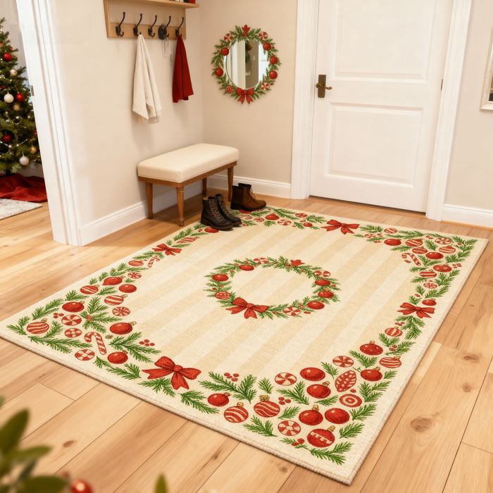 Airgugu New Themed Area Carpet with Wreath & Ornament Border Rugs