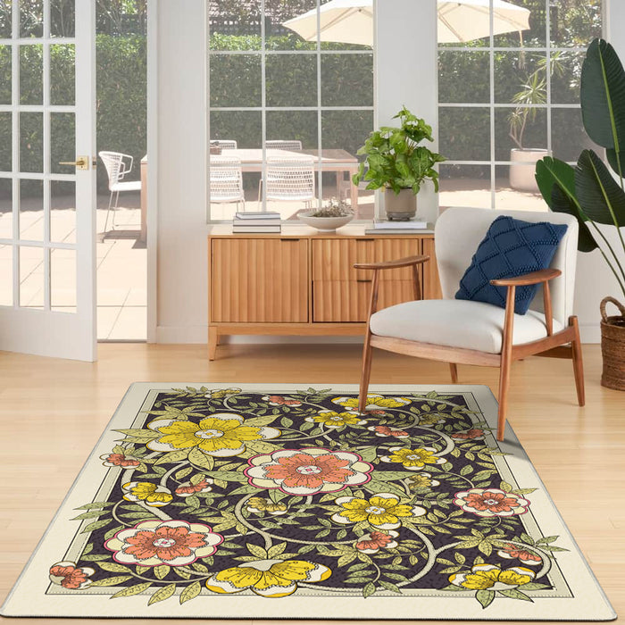 Airgugu Earth Garden Lush Chartreuse Flower Rug