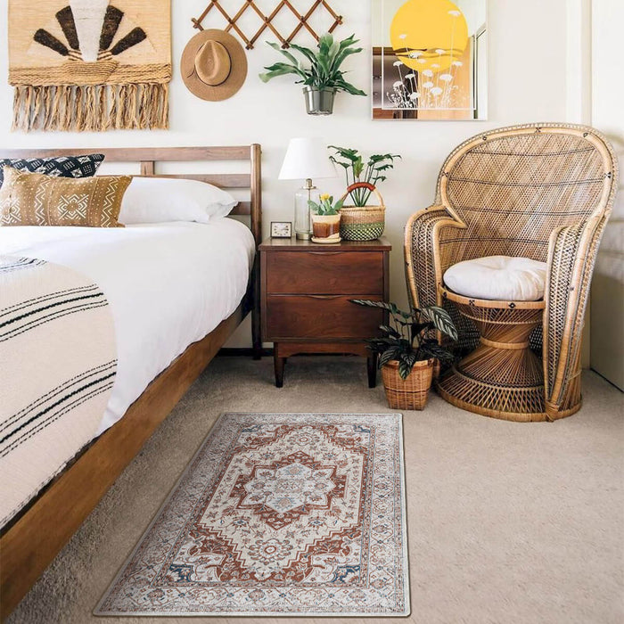Airgugu Heritage Classique White Brown Art Print Rug