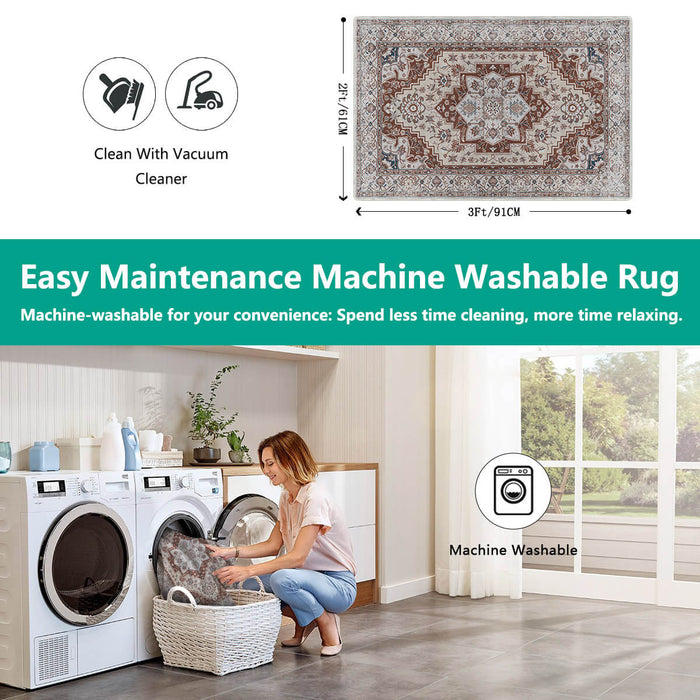 Airgugu Heritage Classique White Brown Art Print Rug