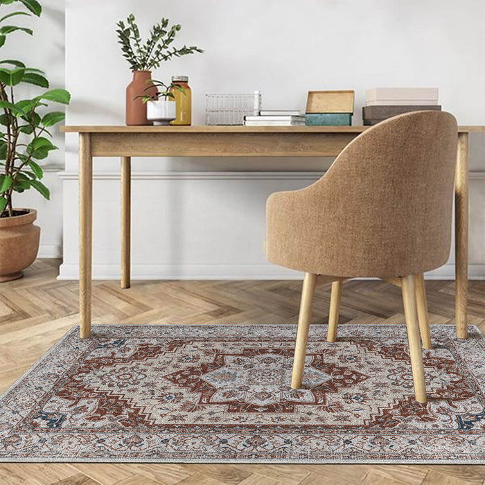 Airgugu Heritage Classique White Brown Art Print Rug