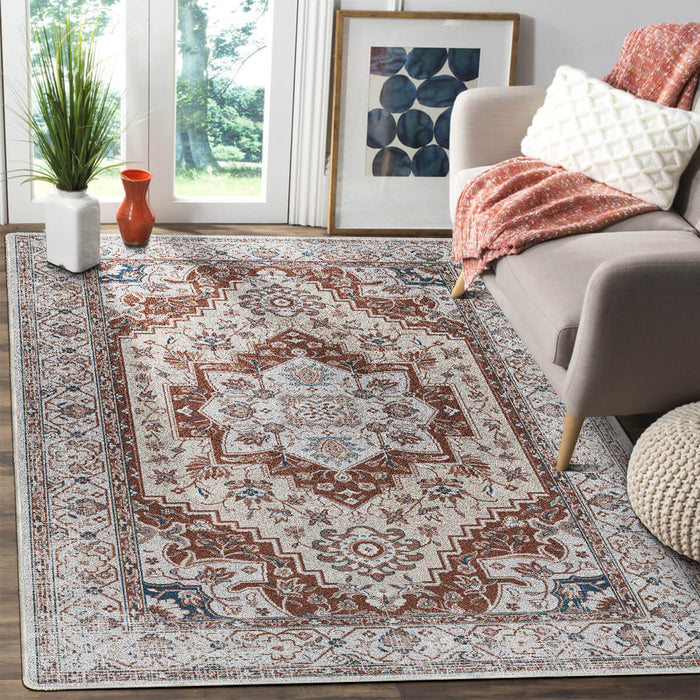 Airgugu Heritage Classique White Brown Art Print Rug