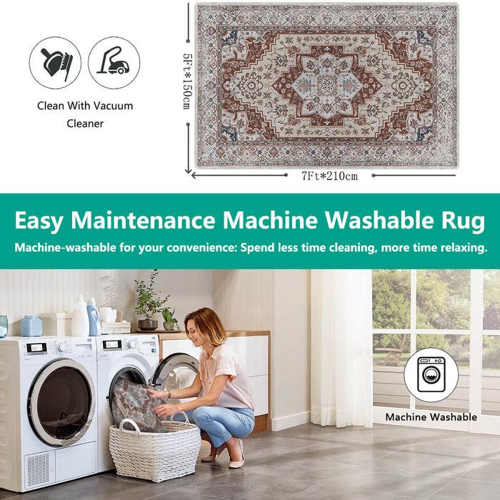 Airgugu Heritage Classique White Brown Art Print Rug