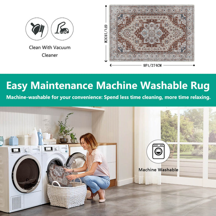 Airgugu Heritage Classique White Brown Art Print Rug