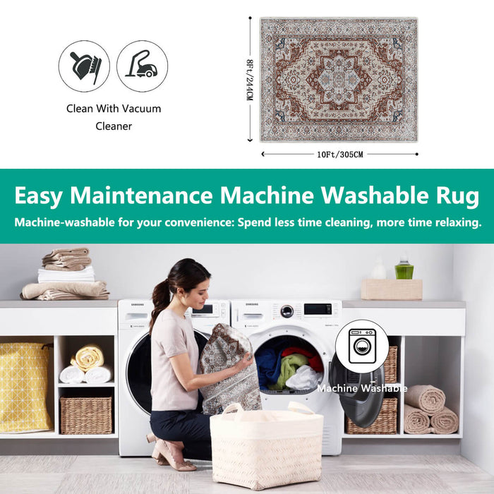 Airgugu Heritage Classique White Brown Art Print Rug