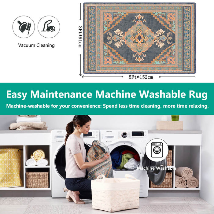 Airgugu Heritage Classique Orange Flower Medallion Rug
