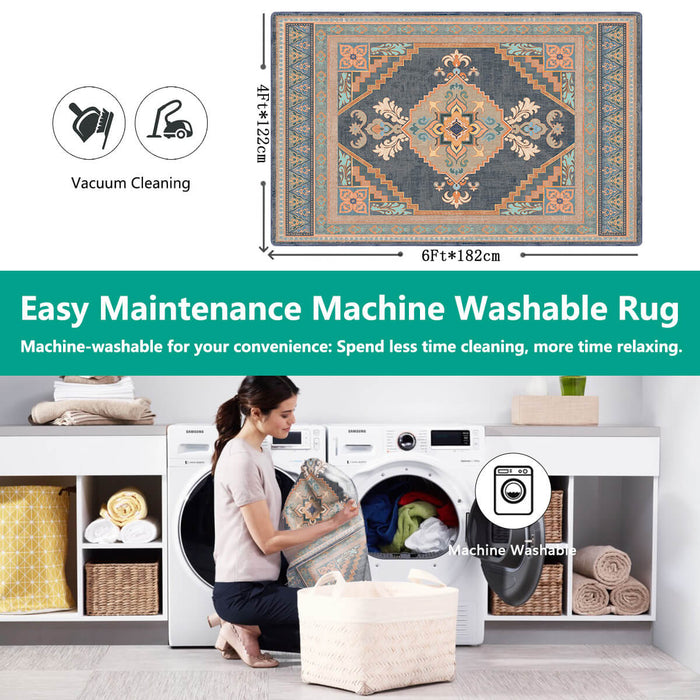 Airgugu Heritage Classique Orange Flower Medallion Rug