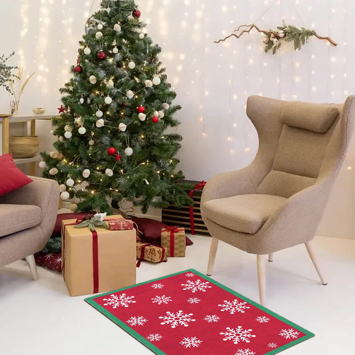 Airgugu Christmas Red Snowflake Rug🎄🔥