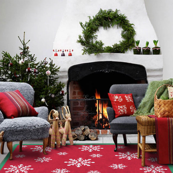Airgugu Christmas Red Snowflake Rug🎄🔥