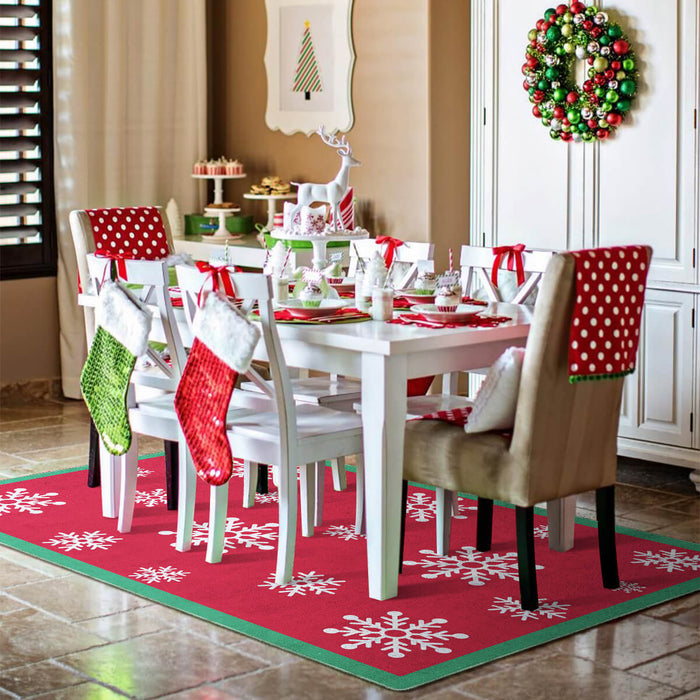 Airgugu Christmas Red Snowflake Rug🎄🔥