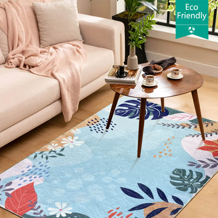 Airgugu Earth Garden Colorful Plant Blue Rug