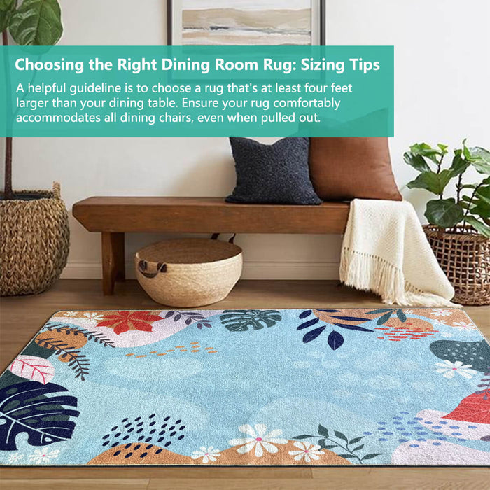 Airgugu Earth Garden Colorful Plant Blue Rug