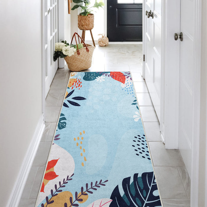 Airgugu Earth Garden Colorful Plant Blue Rug