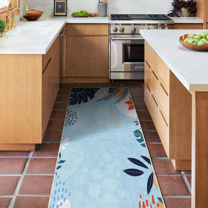 Airgugu Earth Garden Colorful Plant Blue Rug