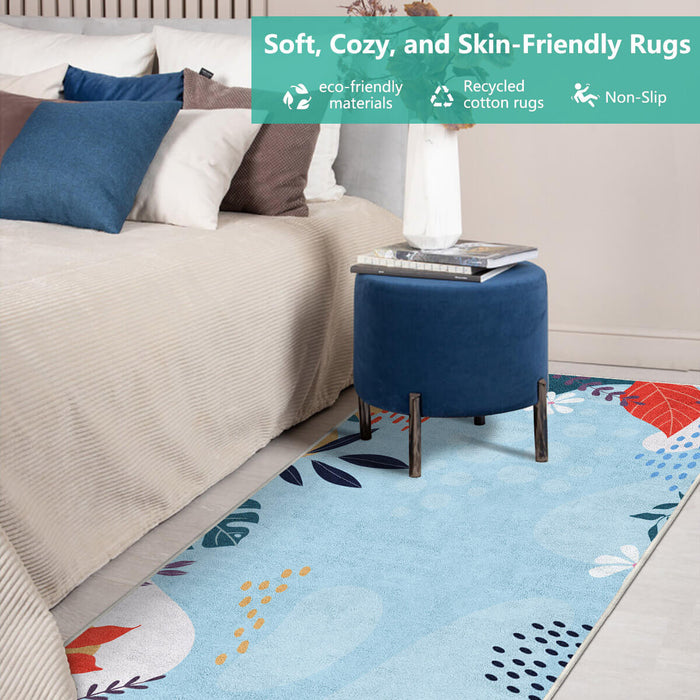 Airgugu Earth Garden Colorful Plant Blue Rug