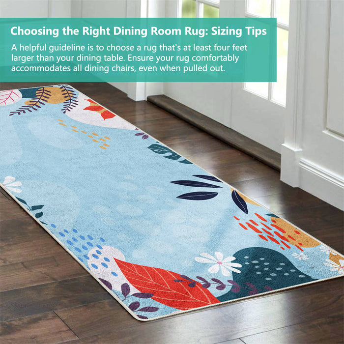 Airgugu Earth Garden Colorful Plant Blue Rug