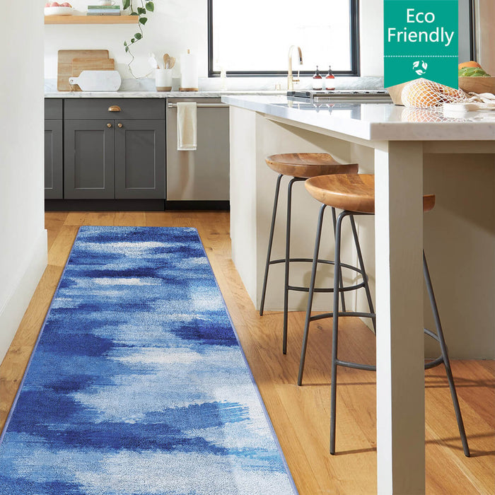 Airgugu Modern Minimalist Blue & White Ink Rug