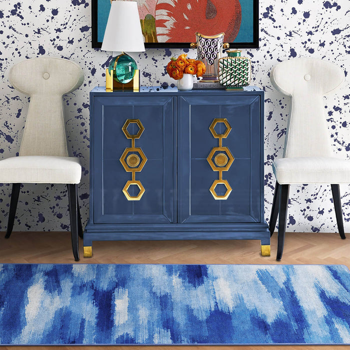 Airgugu Modern Minimalist Blue & White Ink Rug