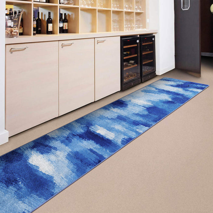 Airgugu Modern Minimalist Blue & White Ink Rug