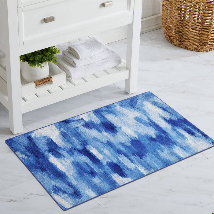 Airgugu Modern Minimalist Blue & White Ink Rug