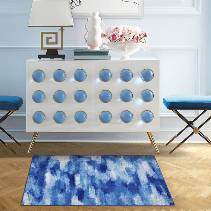 2x3 Blue & White Modern Rug