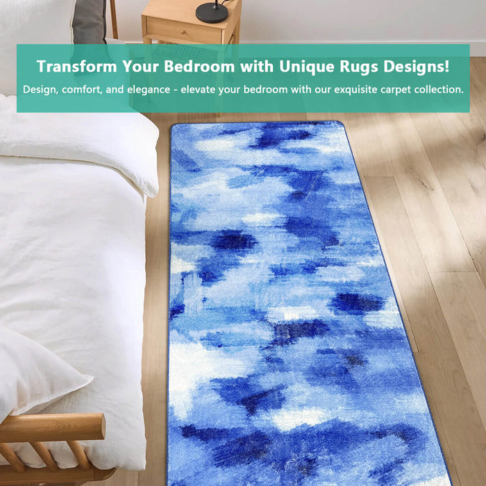 Airgugu Modern Minimalist Blue & White Ink Rug